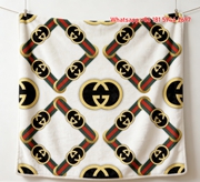 Gucci GG Monogram Gold Web Stripe Flannel Blanket Luxury Wall Decor throw blankets IMG_2594